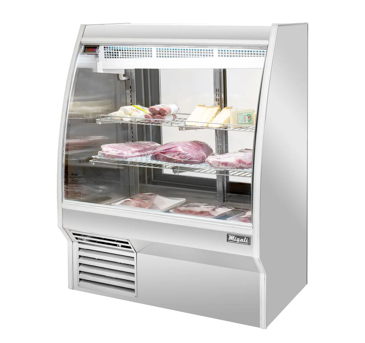 Migali C-DC-3 – 36.3"W x 55.4"H Deli Case, 16.5 cu ft, Glass, Sliding Doors, LED, R290, 1/2 HP
