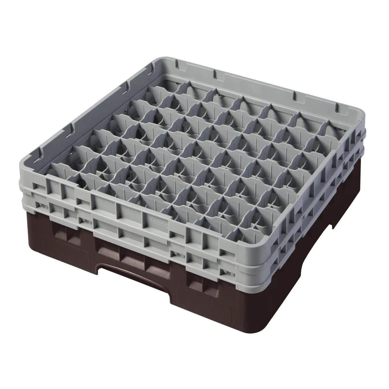 Cambro 49S434167 Camrack Glass Rack, Full Size, Brown, 19-3/4 x 19-3/4, 49 Compartments
