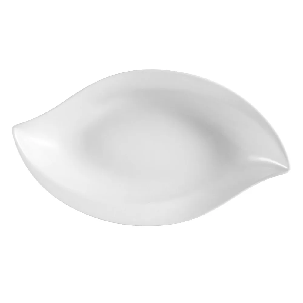 CACChina COL-W8 Boat Shape Bowl, 4 oz., 8-1/2" L × 4-1/2" W × 1-1/4" H, Porcelain, White – 1 Dozen
