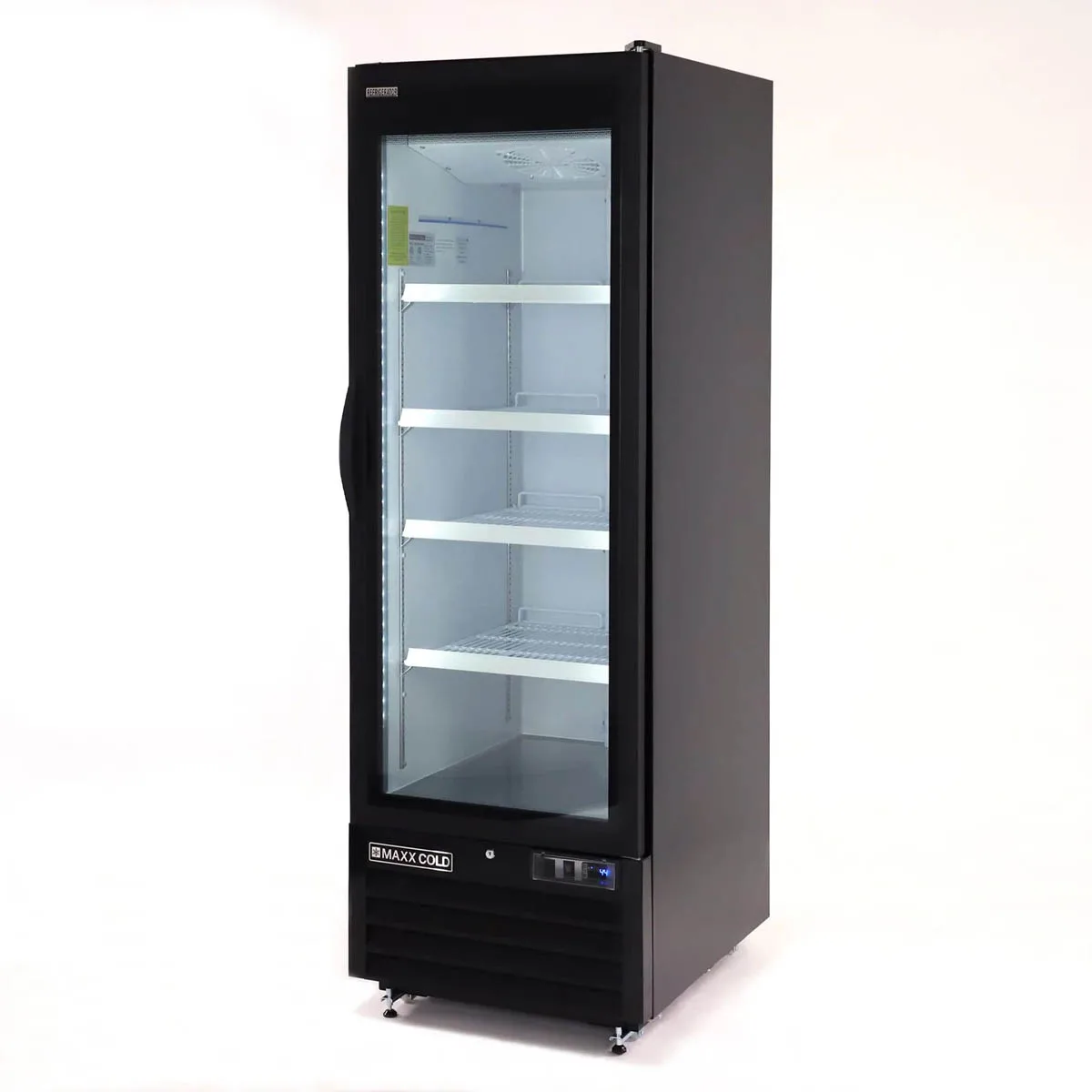 Maxx Cold MXGDM-30RBHC - 27" Glass Door Refrigerator, 30 cu ft, 1/3 HP Compressor, Condensate Pan