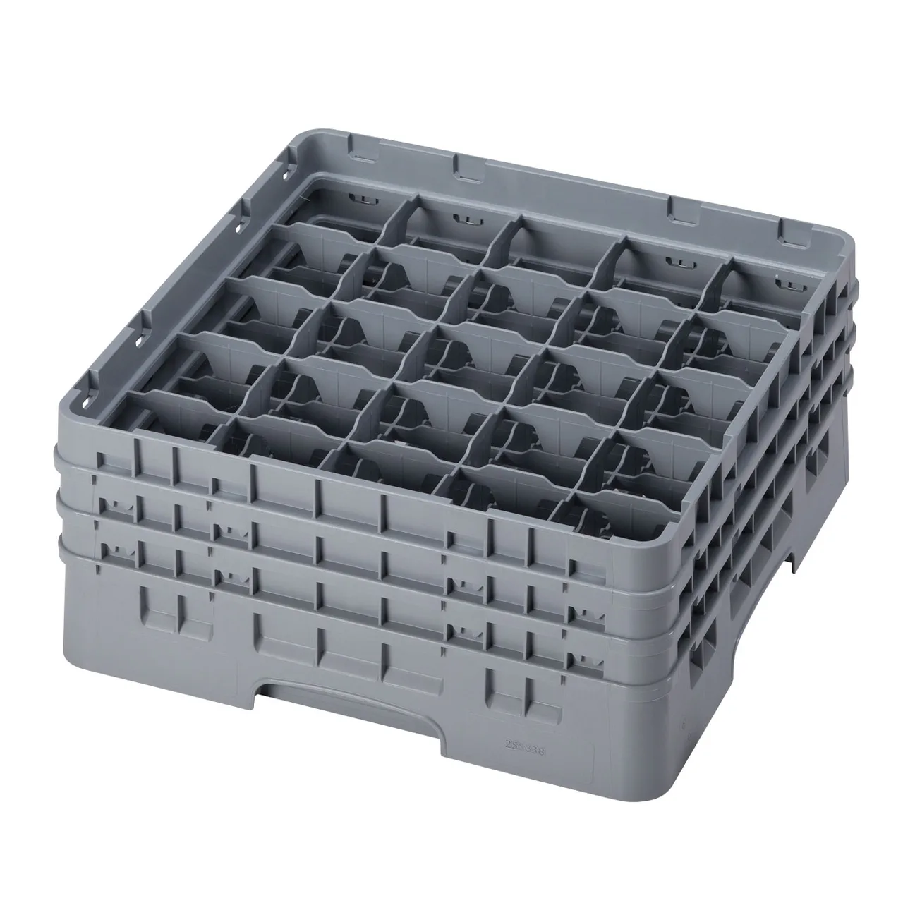 Cambro 25S638151 Camrack Glass Rack, Soft Gray, Full Size, 19-3/4" x 19-3/4", 25 Compartments