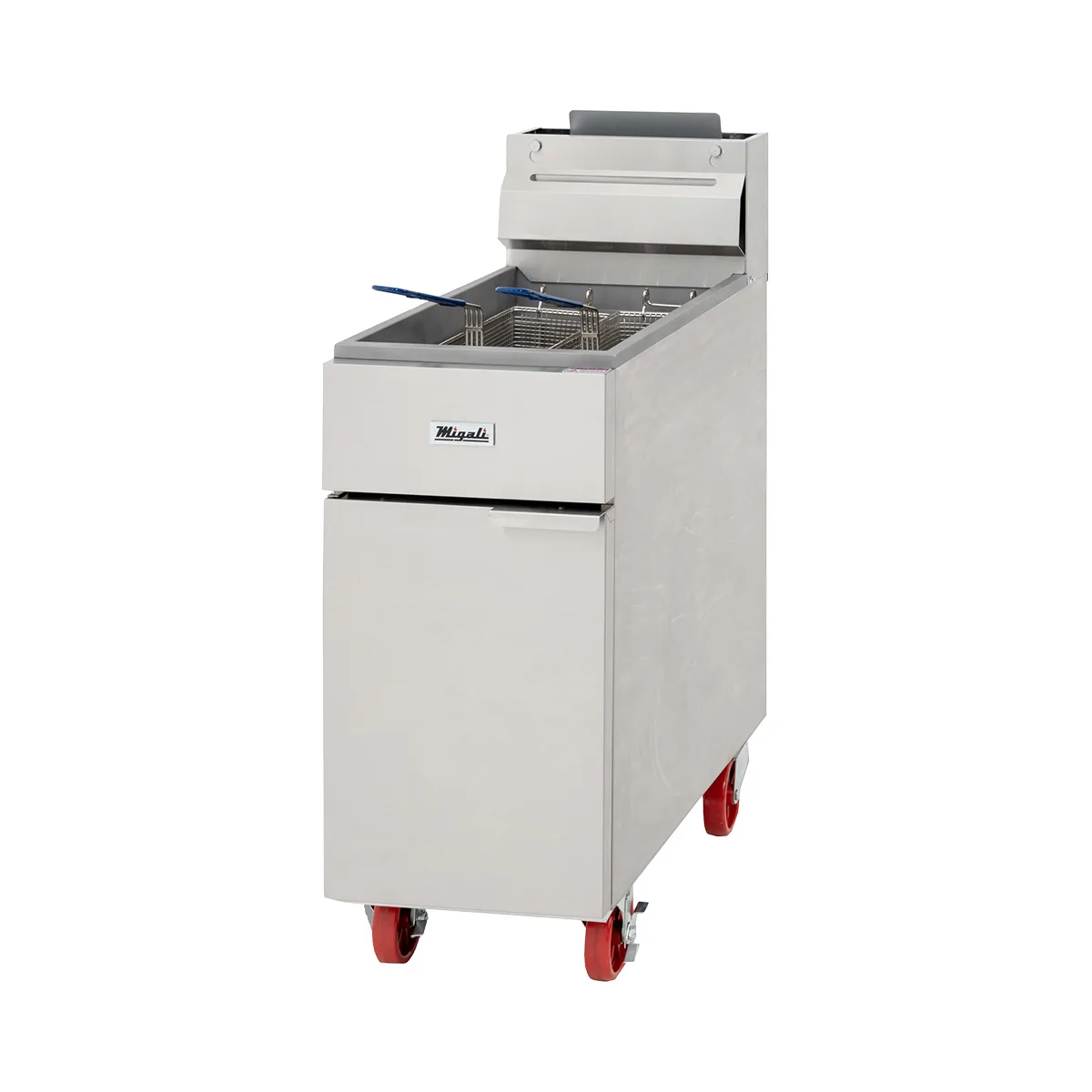 Migali C-F35-LP 15" Floor Model LP Gas Full Pot Fryer w/ 35 lbs, 3 Burners, 60.000 BTU