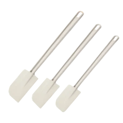 Omcan USA 80029 Commercial Spatula, 16" L Flat Blade, White Plastic Handle, 15"-17" Overall Length