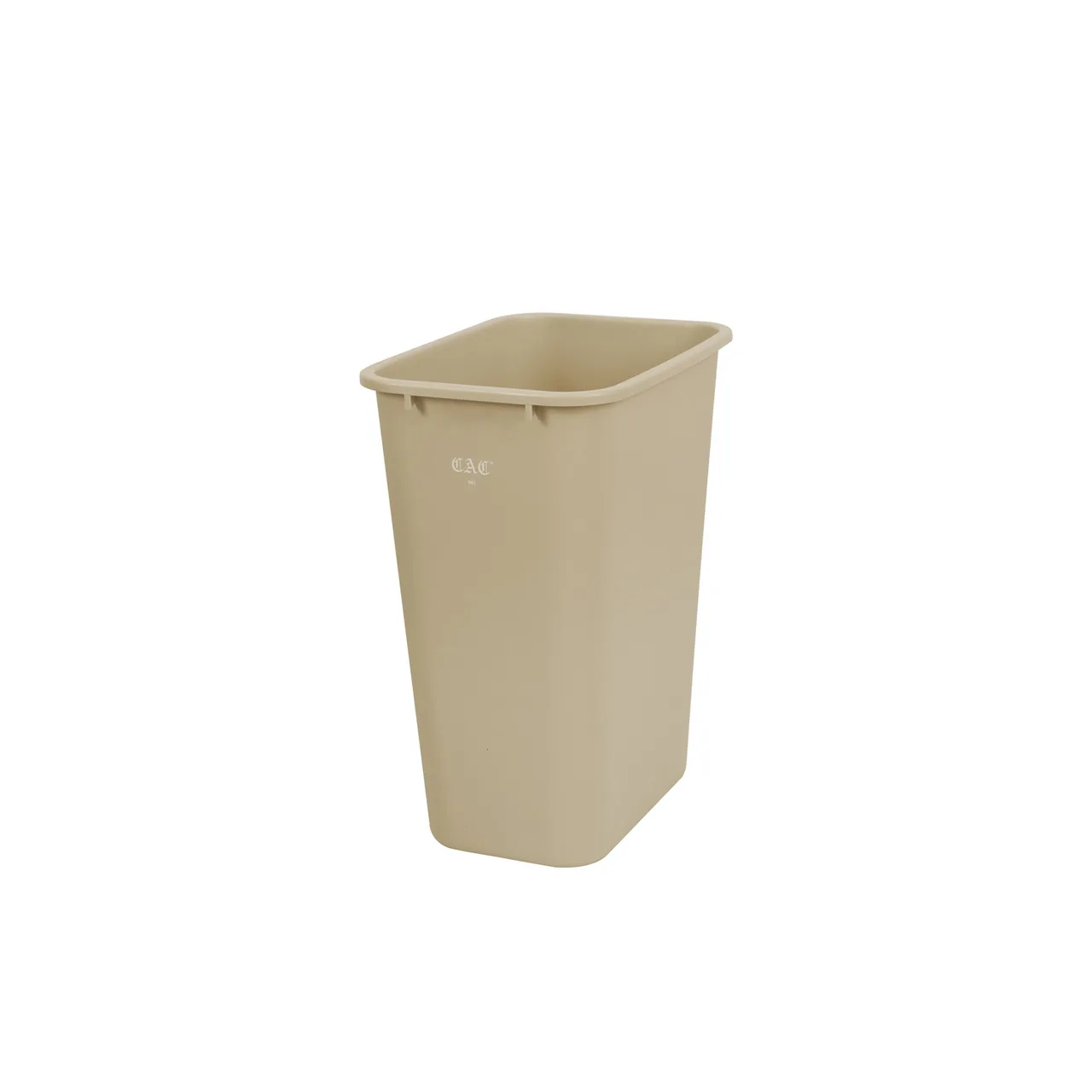 CAC China TCWB-41BG - 41 Qt (10 Gal) Trash Can, Beige Plastic, 15" Length, No Lid, 40-49 Gal Capacity