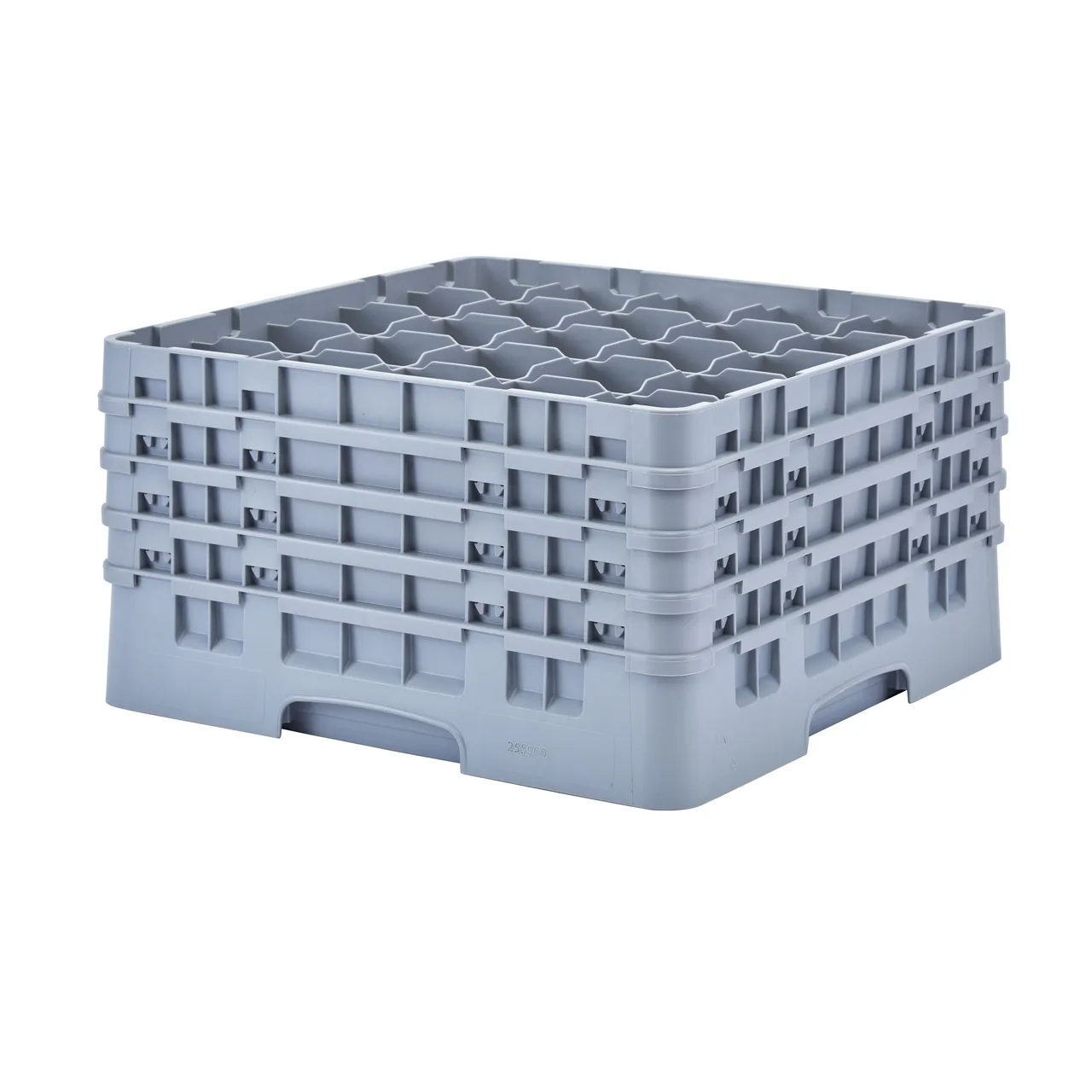 Cambro 25S900151 Camrack Glass Rack, Soft Gray, Full Size, 19-3/4 x 19-3/4, 25 Compartments