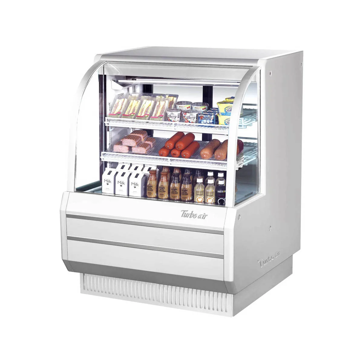 Turbo Air TCDD-48H-W(B)-N 49" Curved Refrigerated Deli Display Case