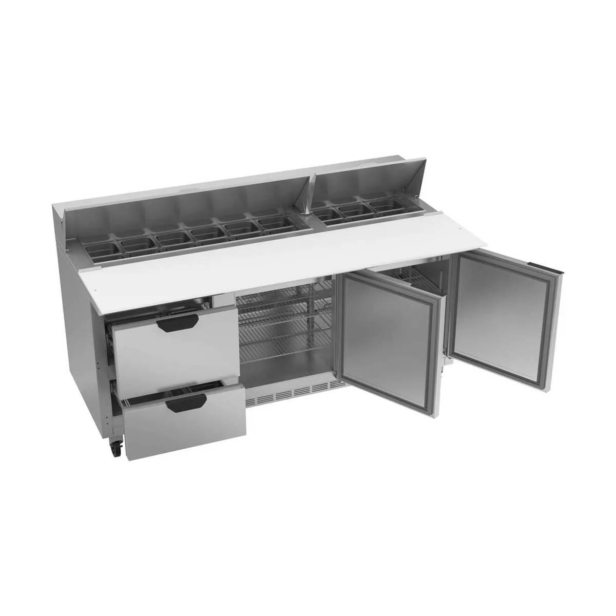 Beverage Air SPED72HC-18C-2 72" Sandwich/Salad Prep Table w/ 2 Drawers & 2 Doors, 18 Pans