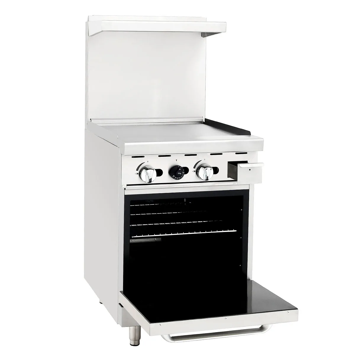 Atosa USA AGR-24G-NG 24“ Gas Restaurant Range, (1) Space Saver Oven, (1) Griddle
