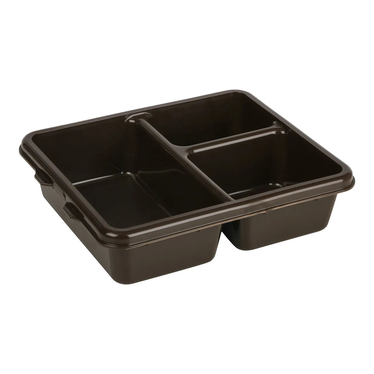 Cambro 9113CP167 3‑Compartment Rectangular Tray, 9" x 11" x 2.6", Brown Co‑Polymer, Dishwasher Safe