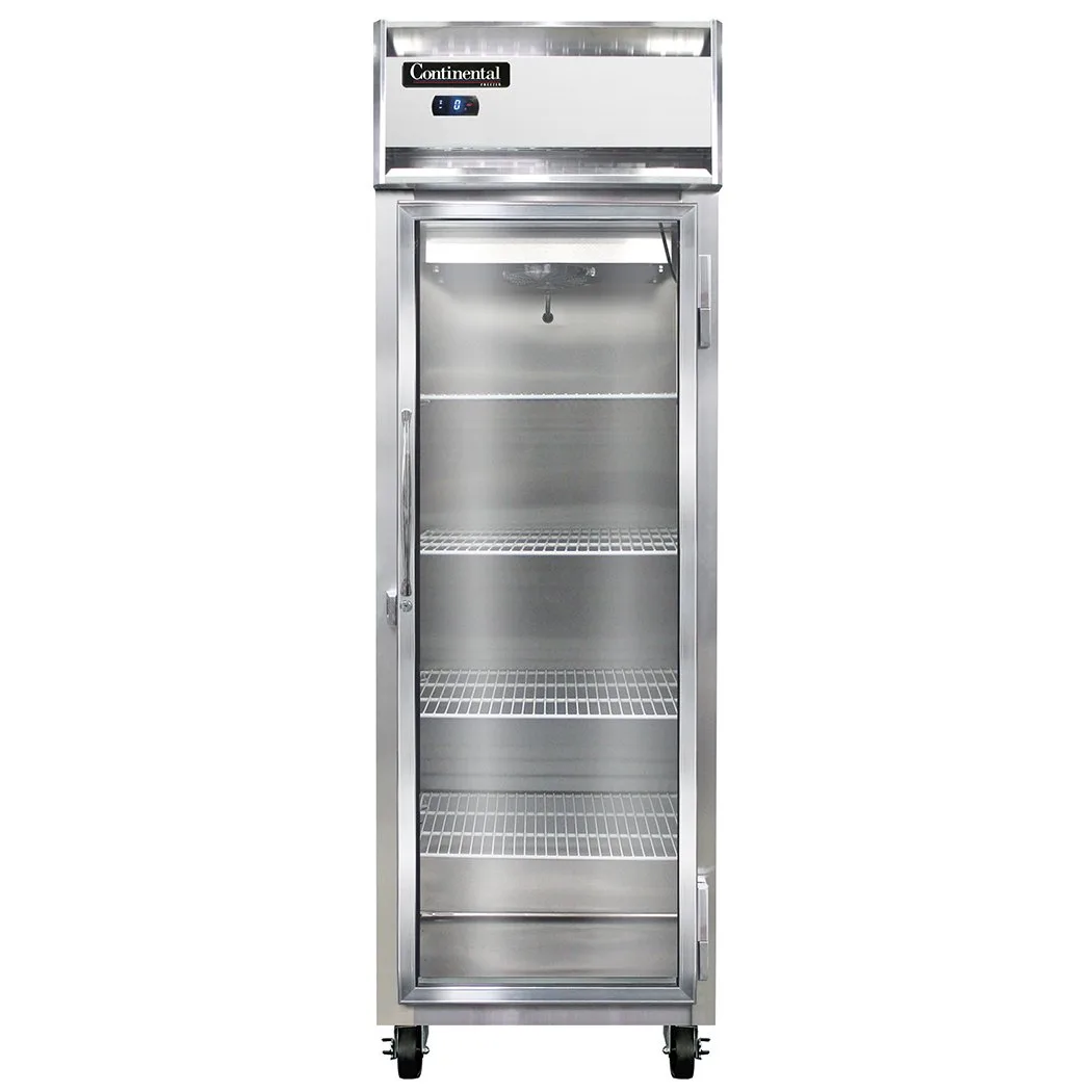 Continental Refrigerator 1FSNSAGD 26" One Section Reach-In Freezer w/ Glass Door, Stainless Steel Exterior, 16 cu. ft.