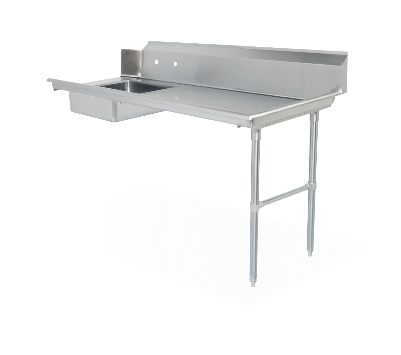 Steel Works SWSDT-60L 60"x30" Soiled Dish Table with Bowl, 16 Gauge S.Steel / Left Drainboard