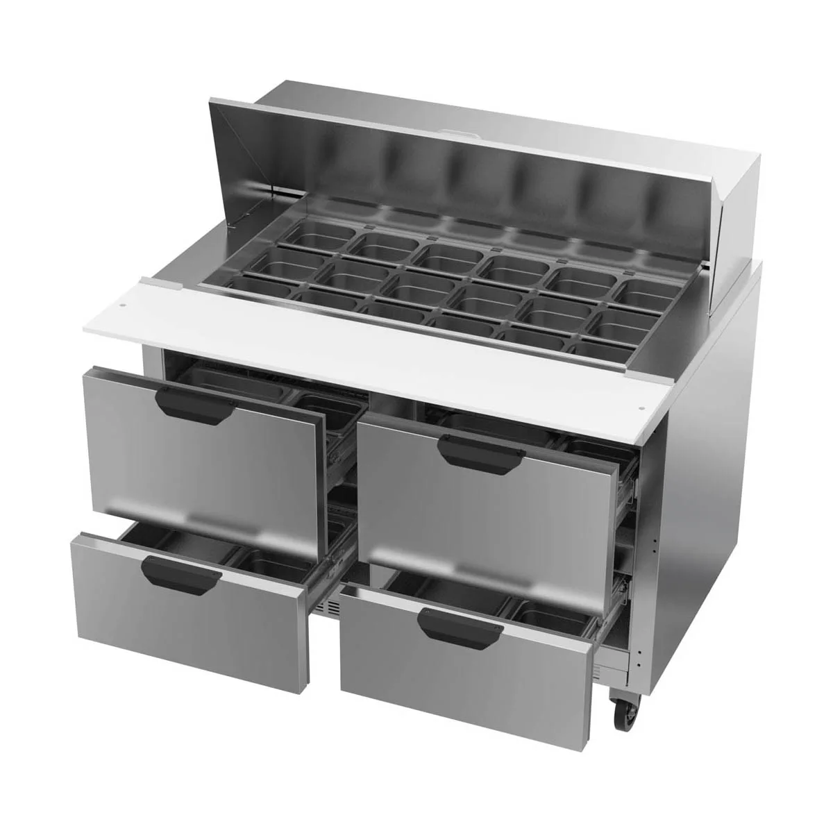 Beverage Air SPED48HC-18M-4 48" Mega Top Sandwich/Salad Prep Table w/ 4 Drawers, 18 Pans