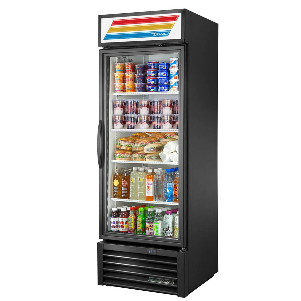 True GDM-23-HST02-HC~TSL01 27" 1-Section Glass Door Refrigerated Merchandiser, Health Safety Timer