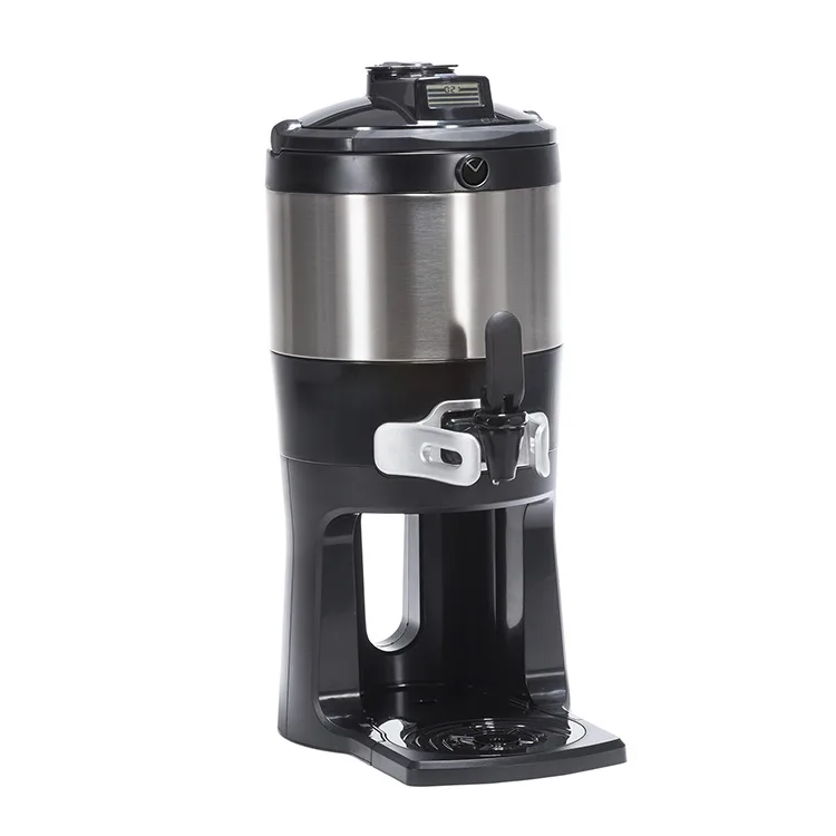 Bunn 42700.0200 ThermoFresh Server, 1‑Gal Black Stainless Steel, Lever‑Action, 4‑Hour Timer