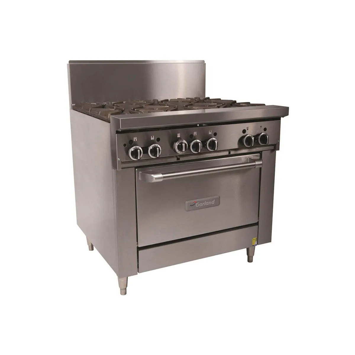 Garland US Range GFE36-6R 36" Commercial Gas Range w/ (6) Open Burners, Electric Spark Ignition,(1) Standard Oven, 194.000 BTU