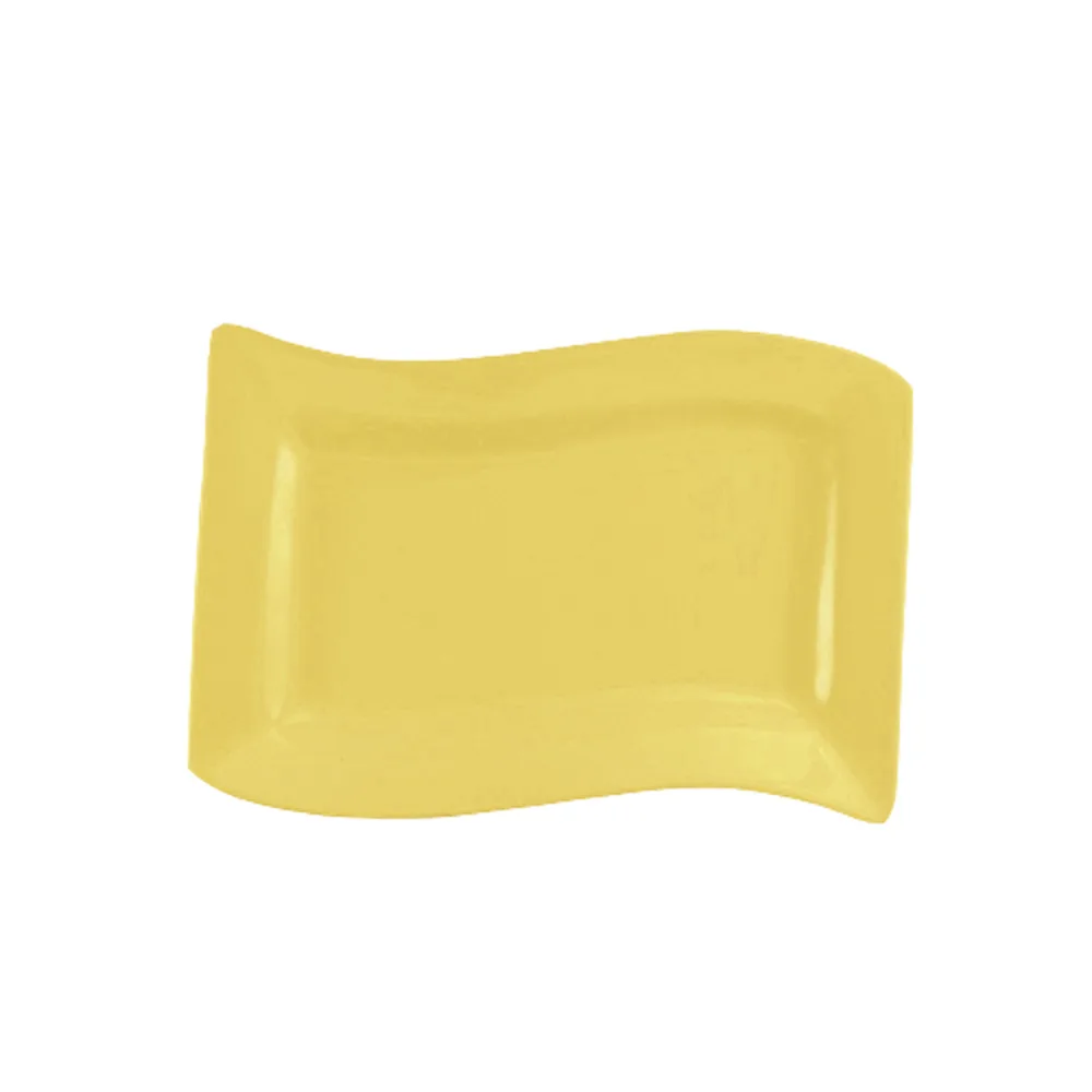 CAC China SOH-14-Y Soho Platter, 13-1/2" L x 8-7/8" W x 1-3/8" H, Ceramic Yellow, Safe - Dozen