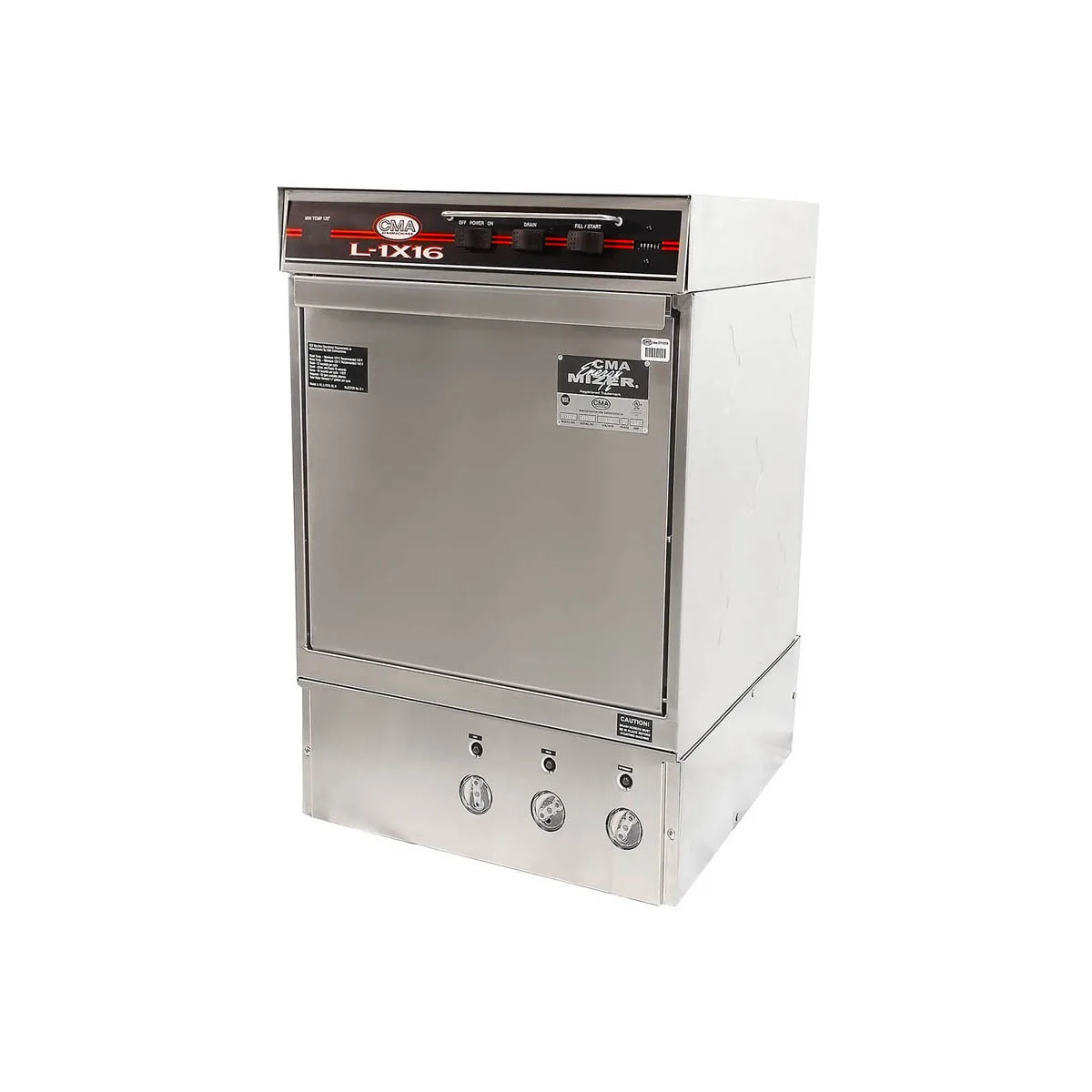 CMA Dishmachines L-1X16 W/HEATER 24" Undercounter Dishwasher,30 Racks/Hr-41 Gal/Hr-Low Temp