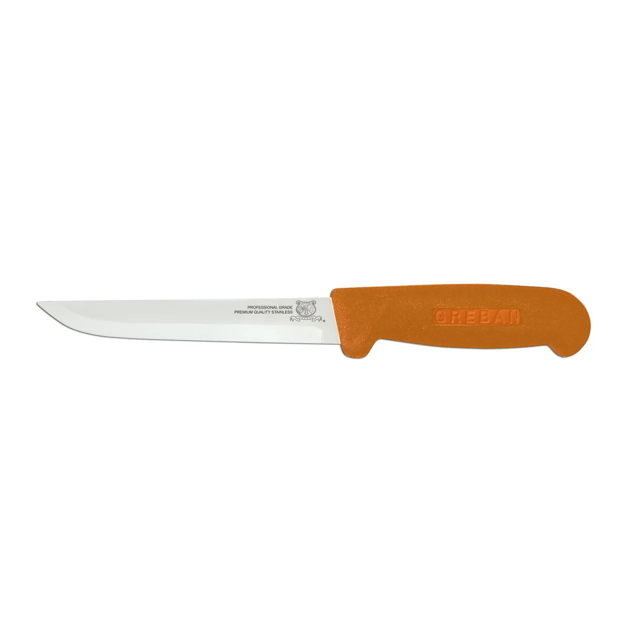 Omcan USA 11707 Boning Knife, 6" Straight Stainless Steel Blade, Orange Polypropylene Handle