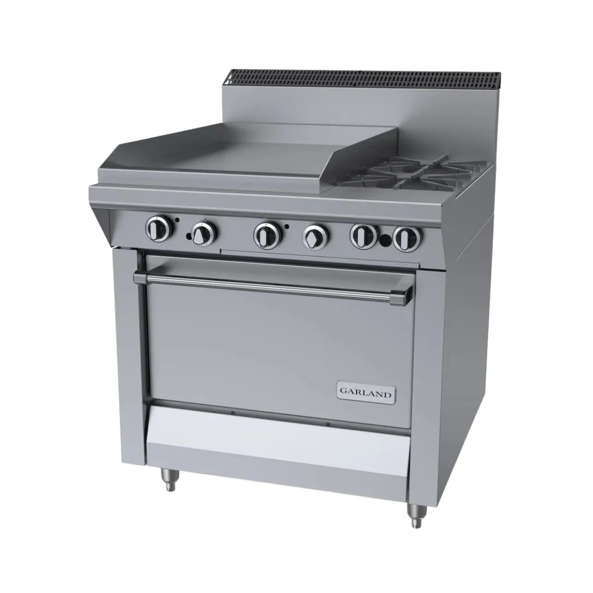 Garland US Range M47-23R 34" Gas Heavy Duty Range w/ (2) Open Burners, 23" Griddle Left, (1) Standard Oven, 154.000 BTU