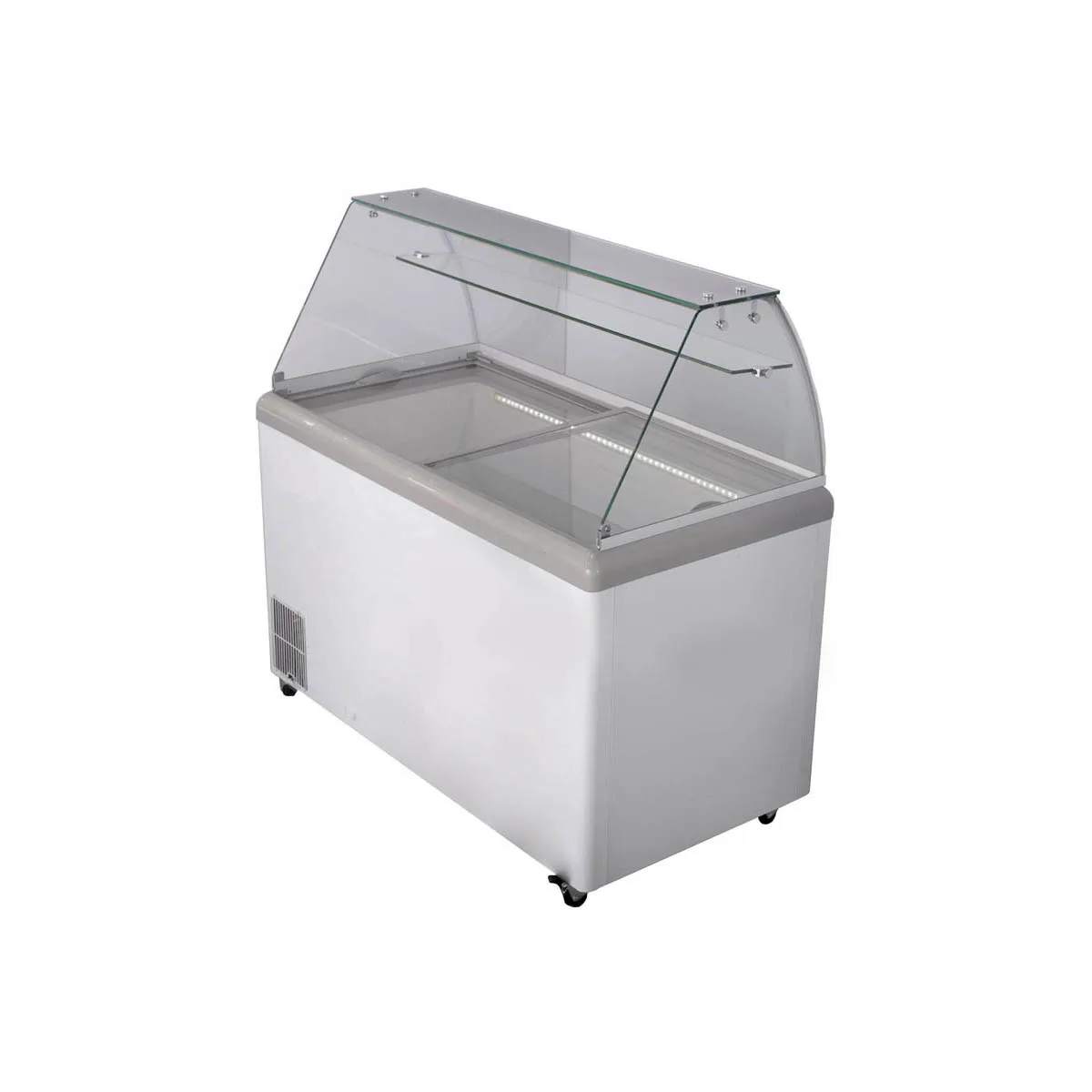Maxx Cold MXDC-8 51" Ice Cream Dipping Cabinet w/ Curved Sneeze Guard