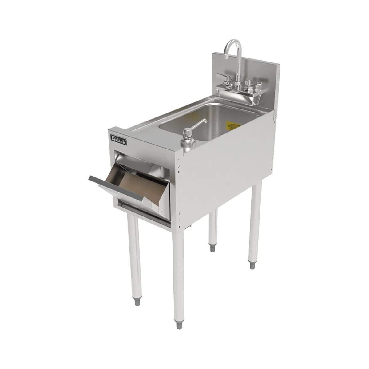 Perlick TSF12HS 12" Underbar Hand Sink Unit with Soap, Towel Dispenser & Hinged Door