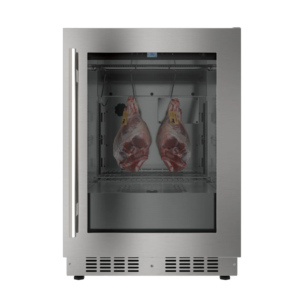 Koolmore KM-DAR-34SS Under-Counter Dry Aging Fridge, 23.39"W, 5.3 cu. ft., Stainless Steel, Glass Door, LCD UVC