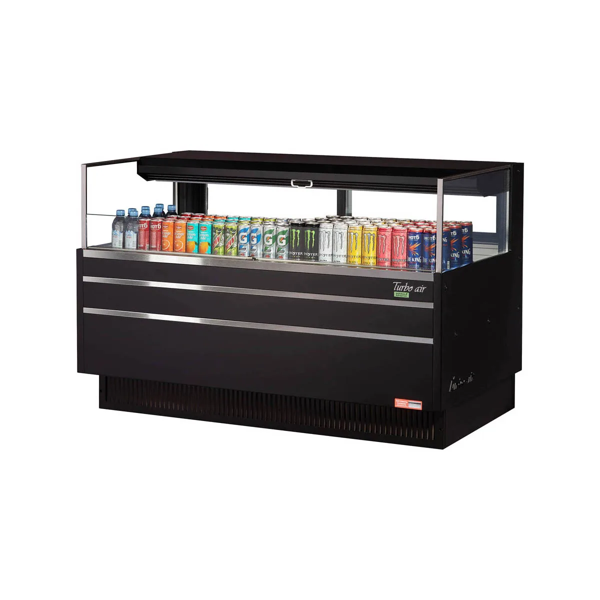 Turbo Air TOM-60L-UFD-W(B)-1S-N 58" Horizontal Open Air Merchandiser, Specify Exterior, Self-Contained
