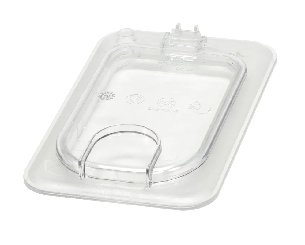 Cambro 90CWL135 FlipLid Food Pan Cover – 1/9 Size Clear Polycarbonate, Spoon‑Notched Hinged Lid, NSF