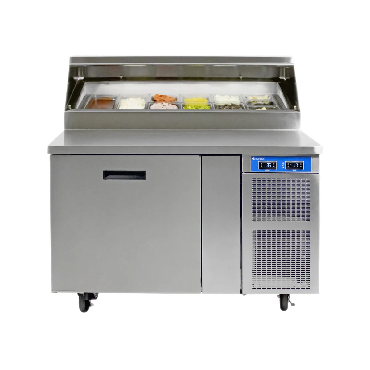 Randell 8148N-290 48" Refrigerated Pizza Prep Table w/ 1 Door, 6 Pans (1/3 size), 9 cu. ft.