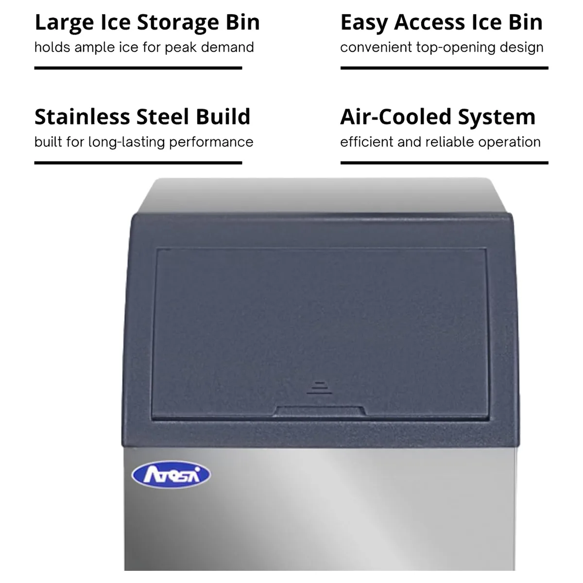 Atosa USA YR280-AP-161 24“ Air Cooled Half Cube 283 lb Undercounter Ice Machine with 88 lb Bin