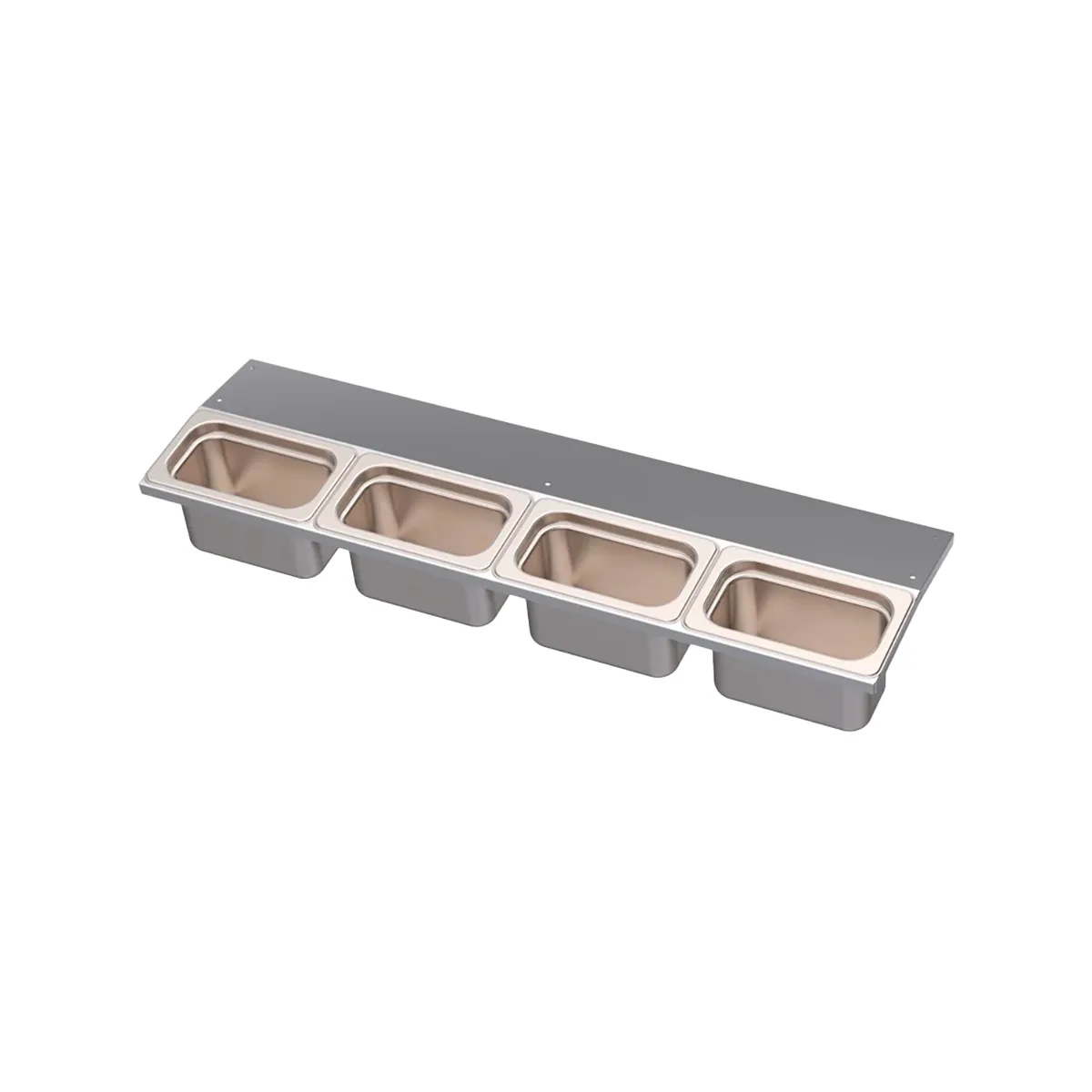 Krowne KR-UMGT-4 Royal Stainless Steel 28" Wide Garnish Tray with (4) NSF‑Certified Condiment Cups