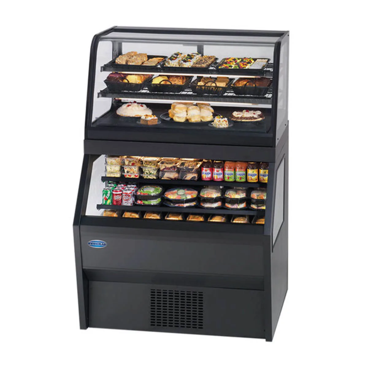 Federal Industries CD4828SS/RSS4SC 48" Dual Temperature Merchandiser w/ Self Service Top Display