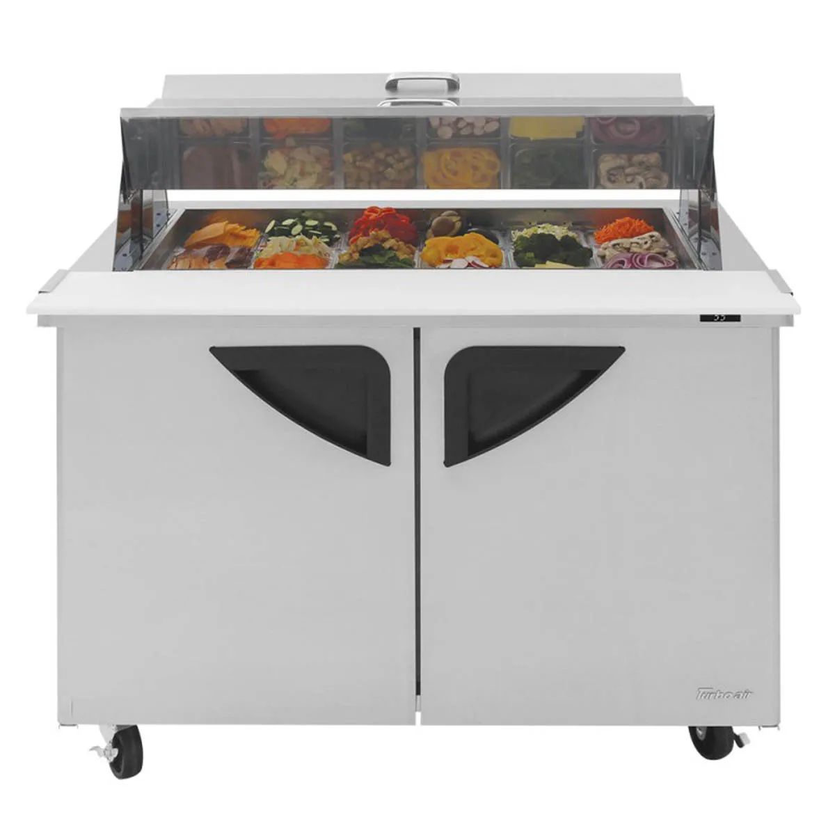 Turbo Air TST-48SD-18-N-DS 48" Mega Top Sandwich/Salad Prep Table w/ 2 Doors, 18 Pans
