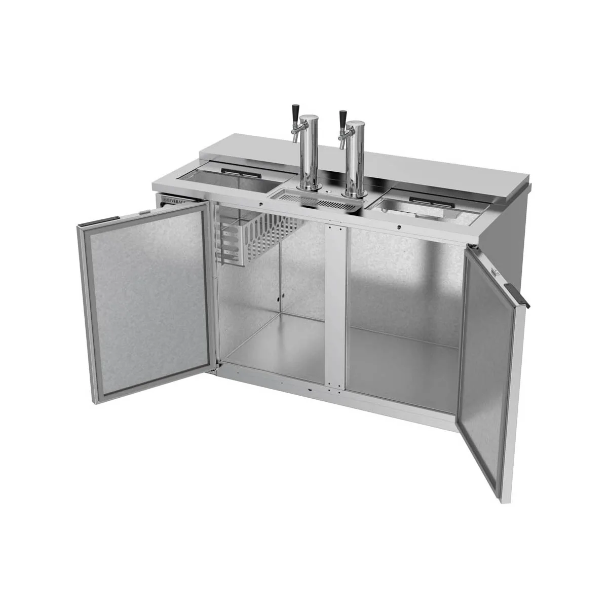 Beverage Air DD58HC-1-C-S 59" Draft Beer Cooler w/ 3 Kegs, 21.86 cu. ft., 2 Single-TapTowers
