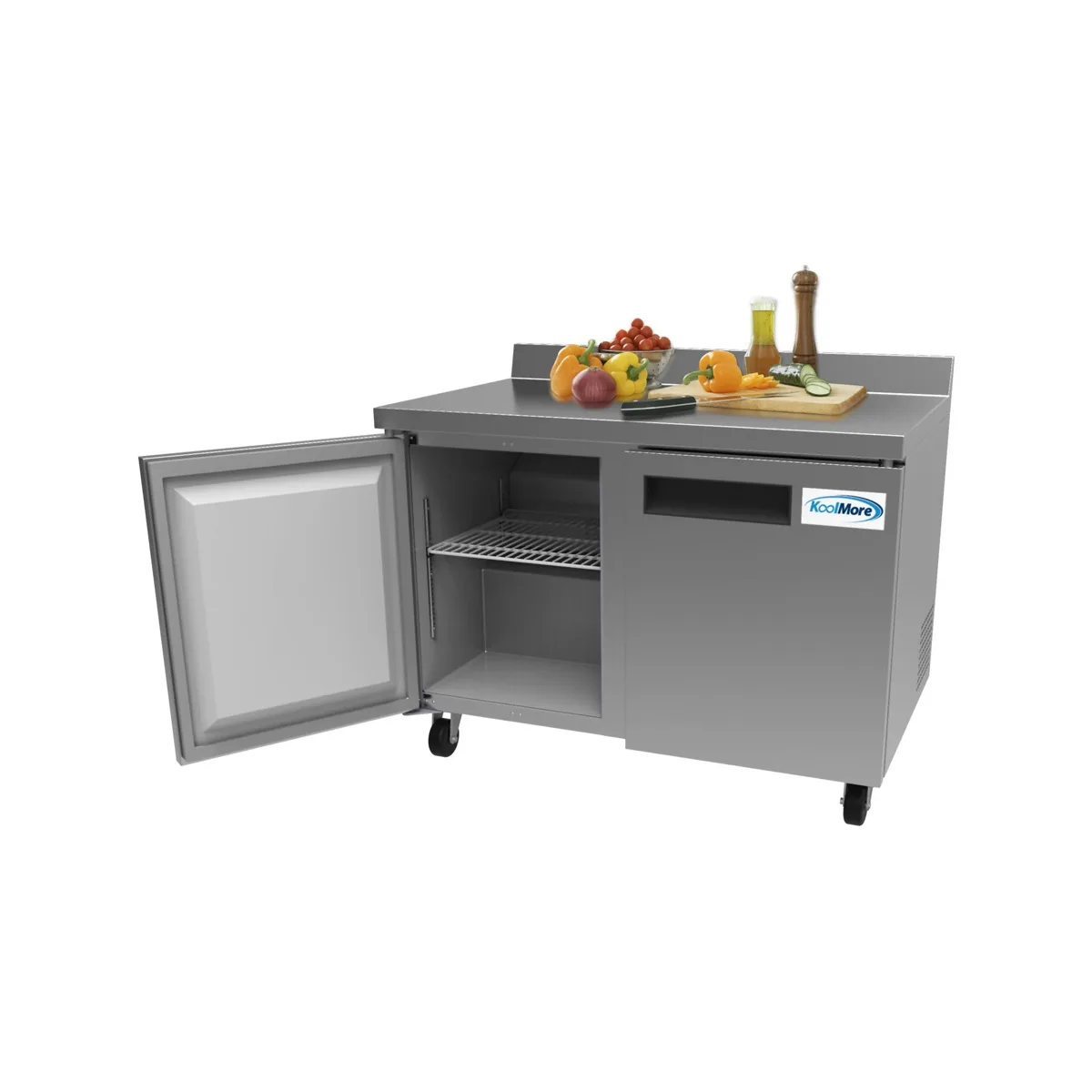 Koolmore RWT-2D-12C 47" 2-Section Worktop Refrigerator w/ 2 Doors, 12 cu. ft.