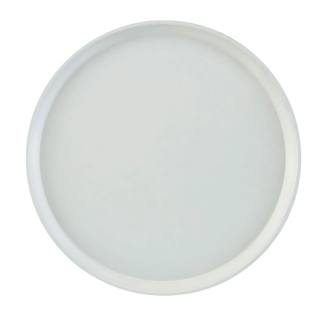 Cambro 1200148 - 12" Round Fiberglass Cafeteria Tray, White, NSF, Dishwasher Safe