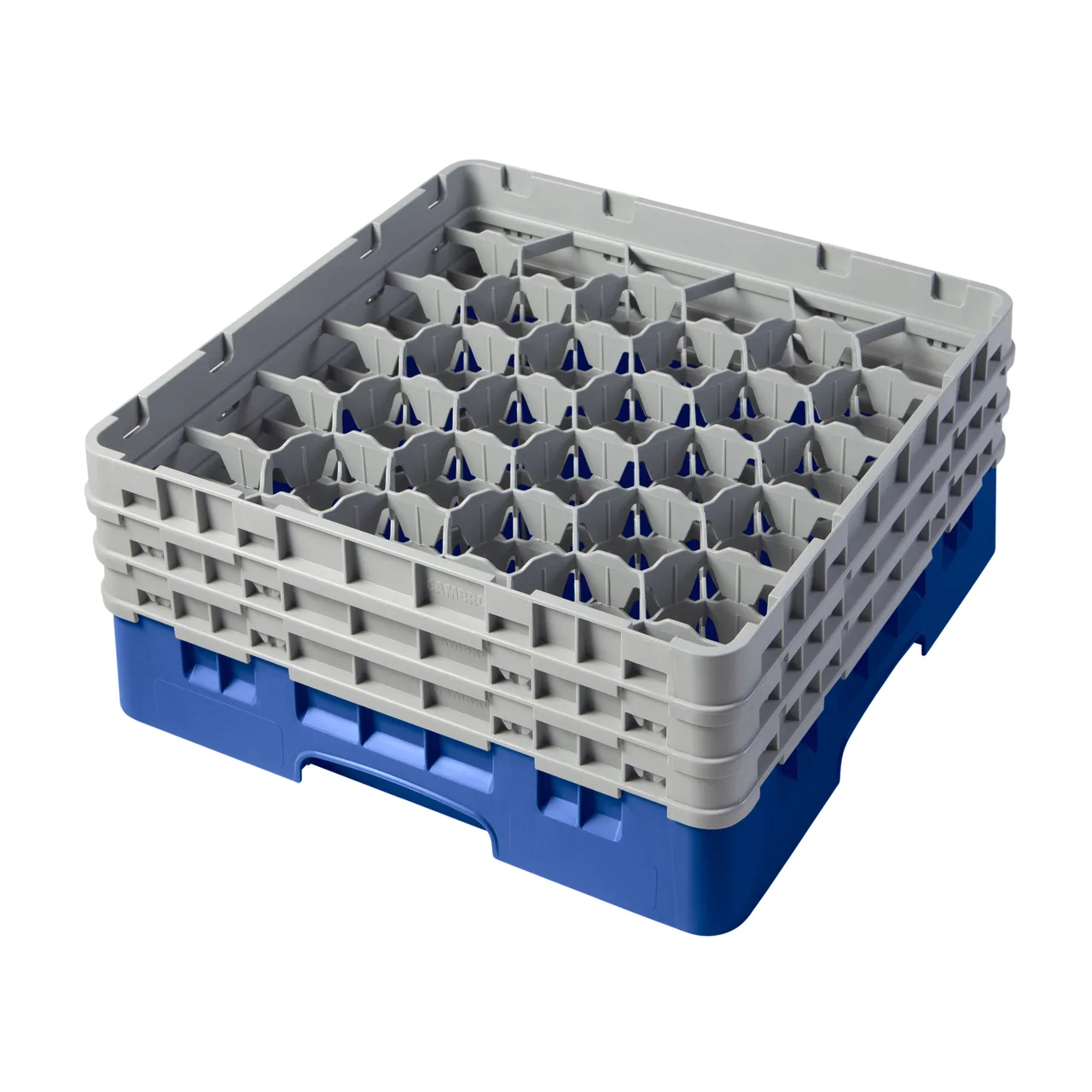 Cambro 30S638168 Camrack Glass Rack, Full Size, Blue, 19-3/4 x 19-3/4, 30 Compartments, 3-1/8 Max Dia, HACCP