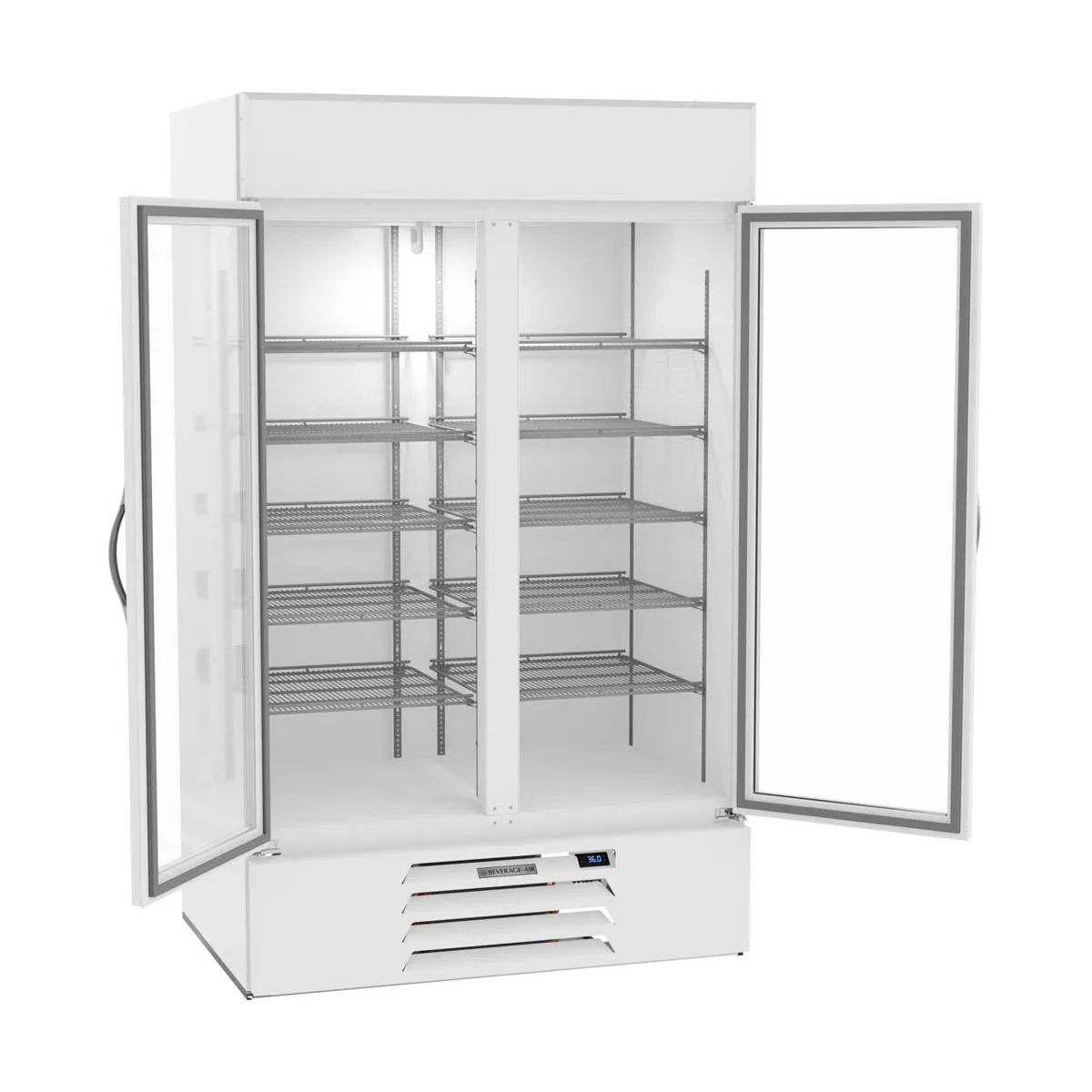 Beverage Air MMR44HC-1-W 47" Two Glass Door Merchandiser Refrigerator in White, 40. cu. ft.