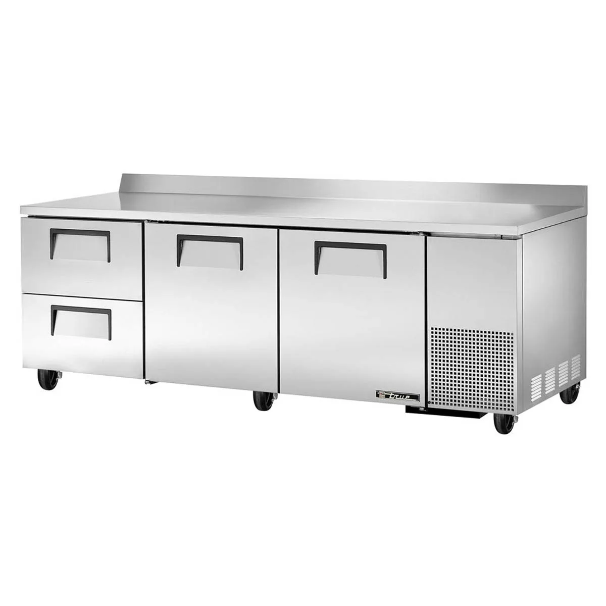 True TWT-93D-2-HC 93" 3-Section Worktop Refrigerator w/ 2 Drawers & 2 Doors