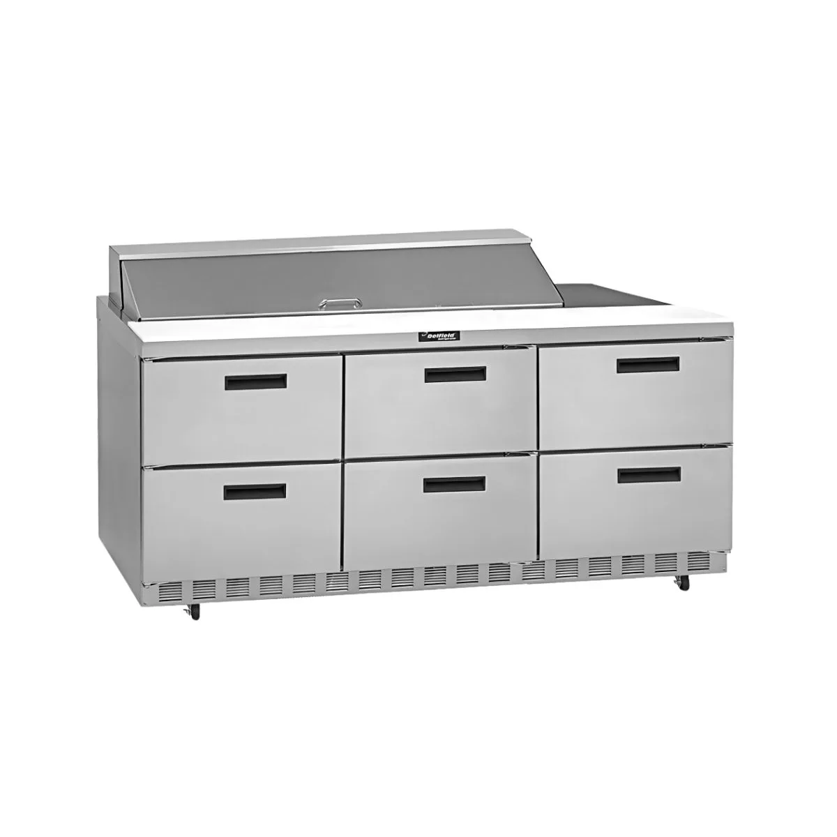 Delfield D4472NP-18M 72" 3-Section Mega Top Sandwich and Salad Prep Table, 18 Pans, 6 Drawers