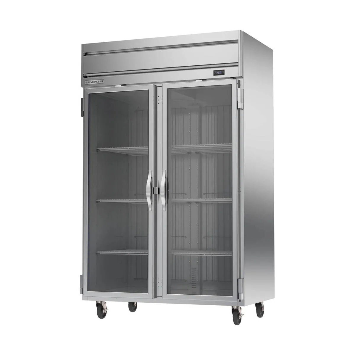 Beverage Air HFP2HC-1G 52" 2-Glass Door Reach-In Freezer, Top Mounted, 46.29 cu. ft., Stainless Steel