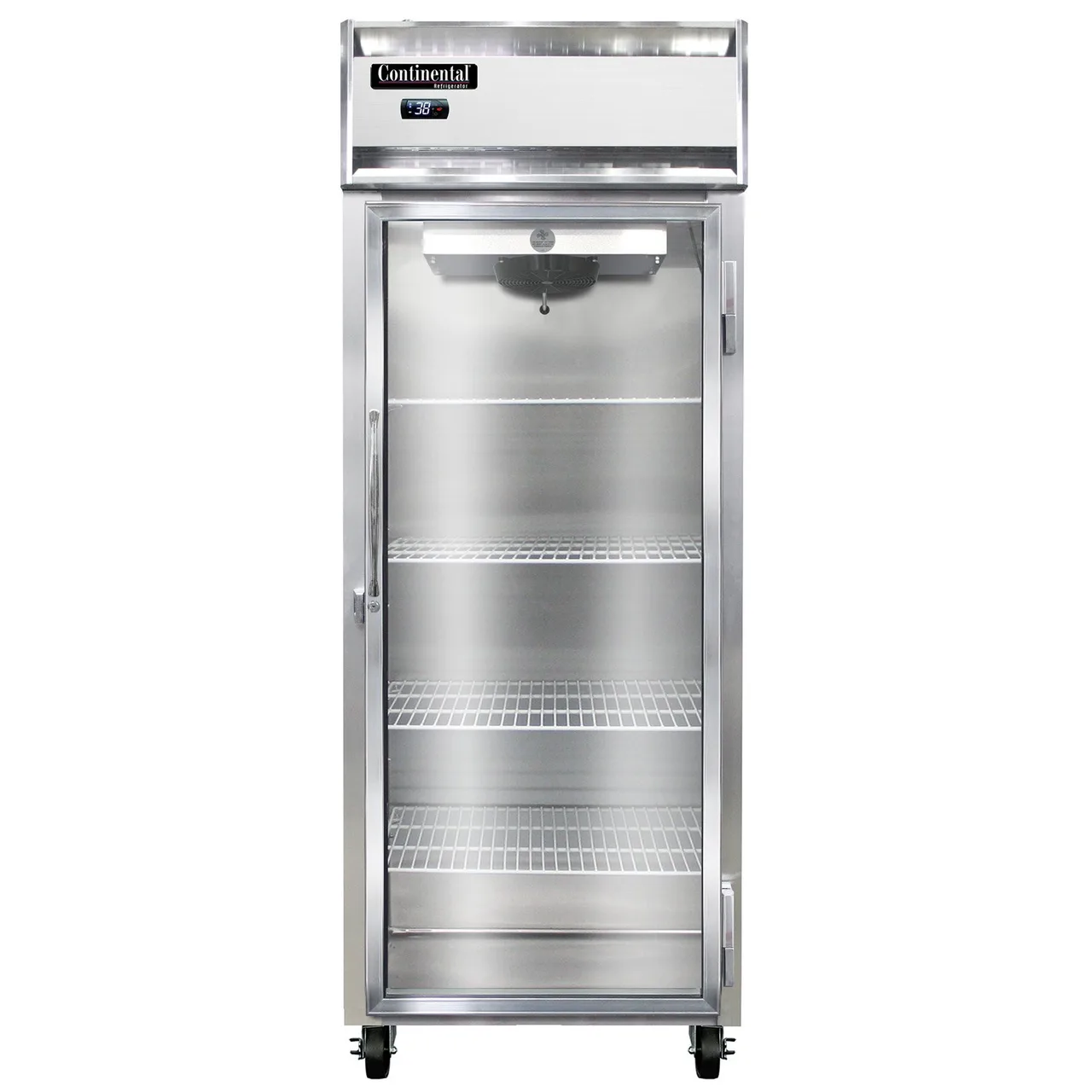 Continental 1RENSSGD 28.5" 1-Section Reach-In Refrigerator w/ Glass Door, All Stainless Steel, 21 cu. ft.