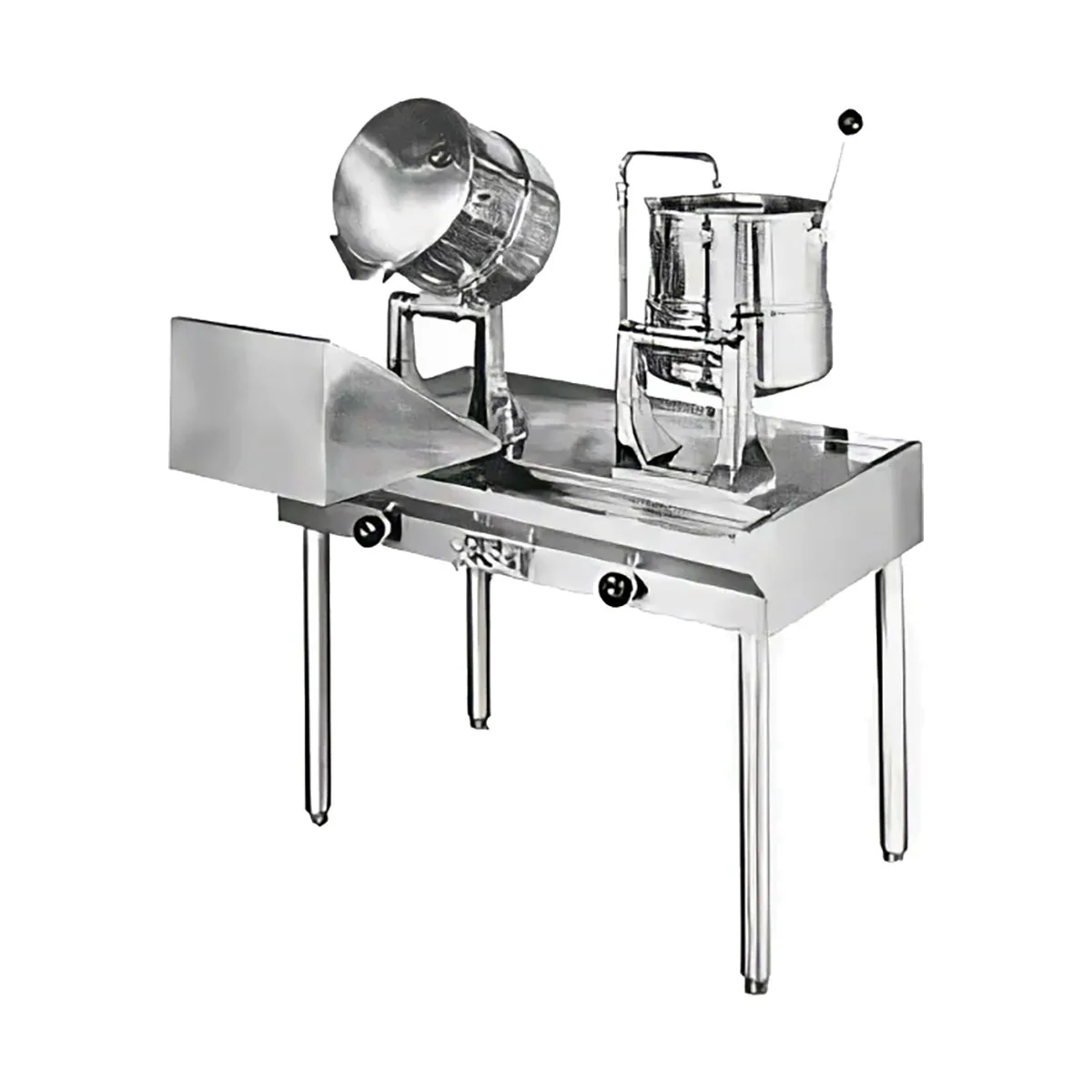 Groen MS83998 25 Gallon Floor Tilting 2/3 Steam Jacketed Direct Steam Kettle w/ 80" Cabinet Base