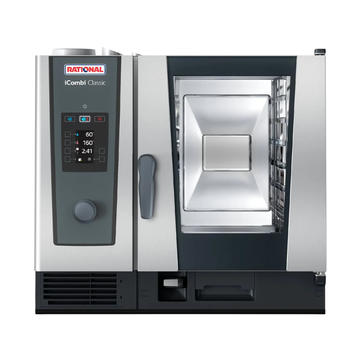RATIONAL ICC 6-HALF NG 120V 1 PH Half Size 6 Pan Natural Gas Combi Oven w/ Dial Controls, Steam Generator, 49.500 BTU