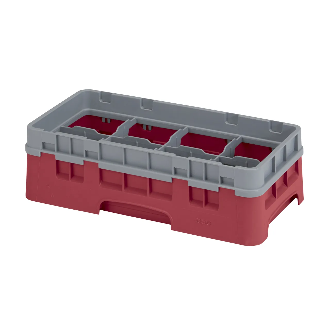 Cambro 8HS318416 Camrack Glass Rack, Half Size, Cranberry, 10 x 19.75 x 5.625, 8 Compartments, 4.0625 Max Dia, HACCP Compliant