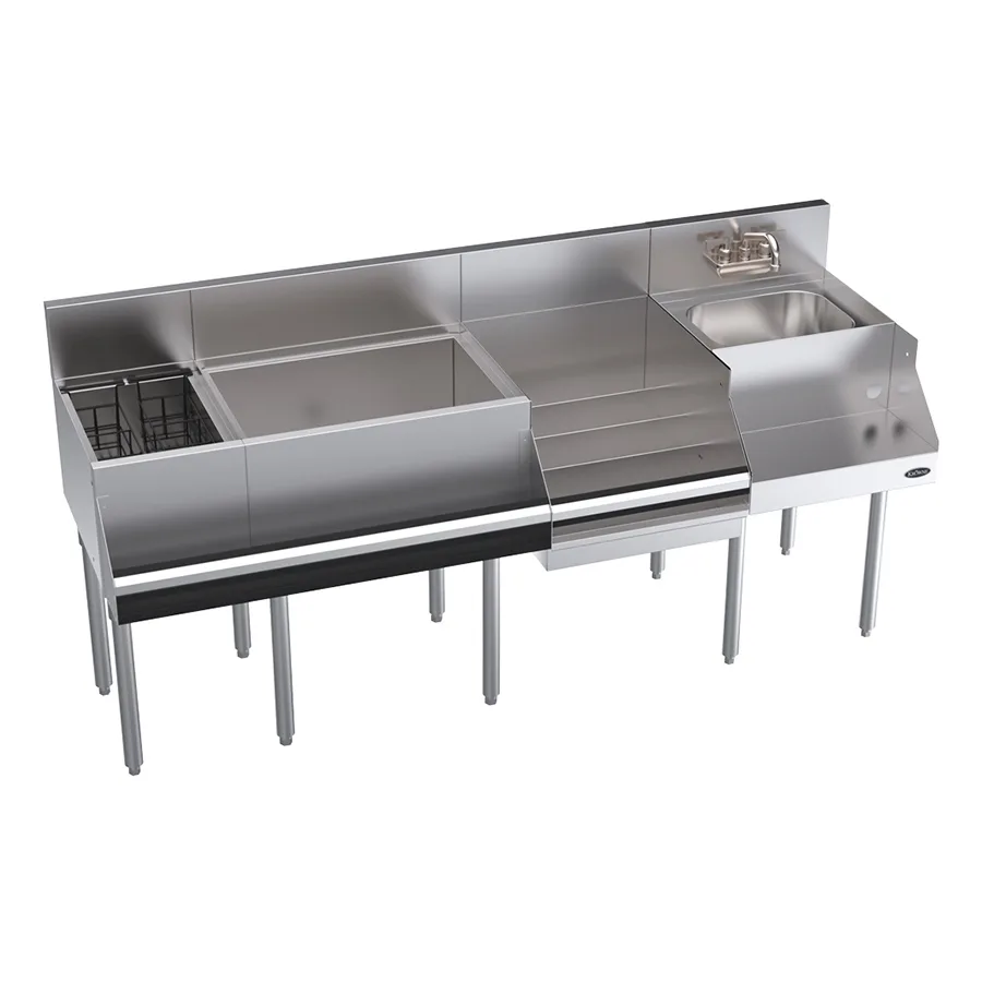 Krowne KR24-W72E-10 72" Blender Station Underbar Ice Bin/Cocktail Station w/ 10 Circuit - 92 lbs
