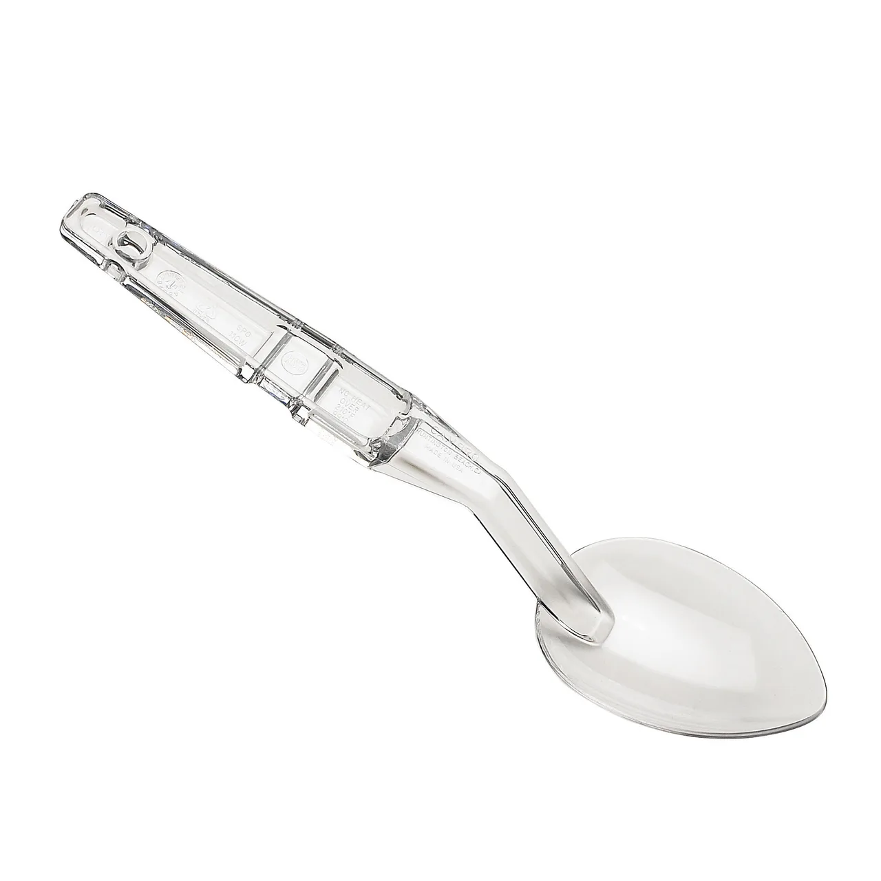 Cambro SPO11CW135 Deli Serving Spoon, 11" Clear Polycarbonate, Notched Back, Hanging Hole, NSF