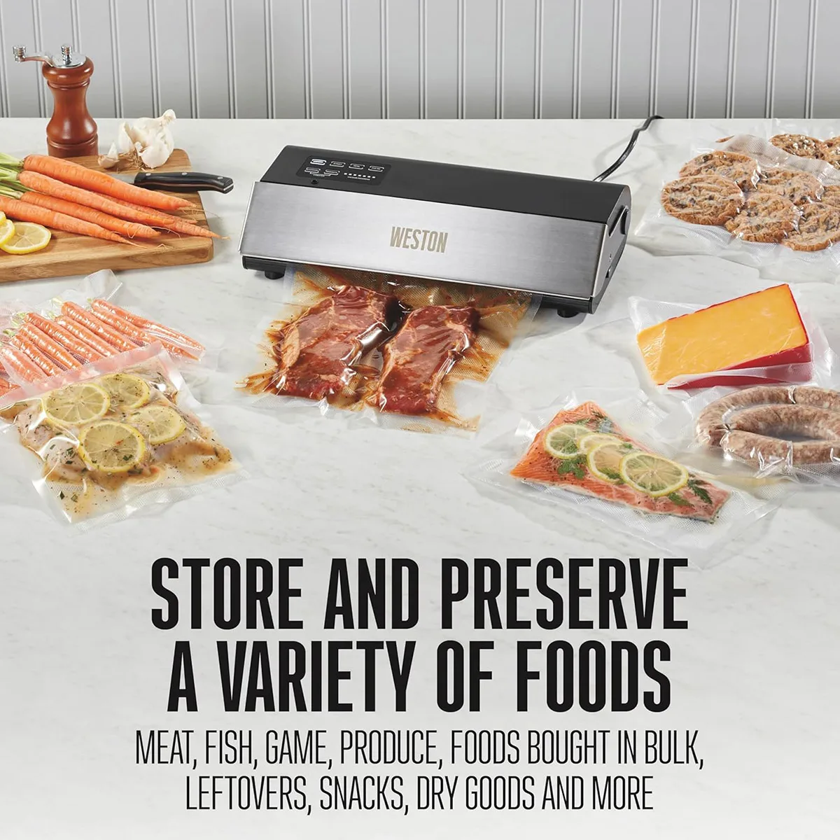 Hamilton Beach 65-0501-W Weston Countertop Professional Advantage External Vacuum Sealer with 11" Seal Bar