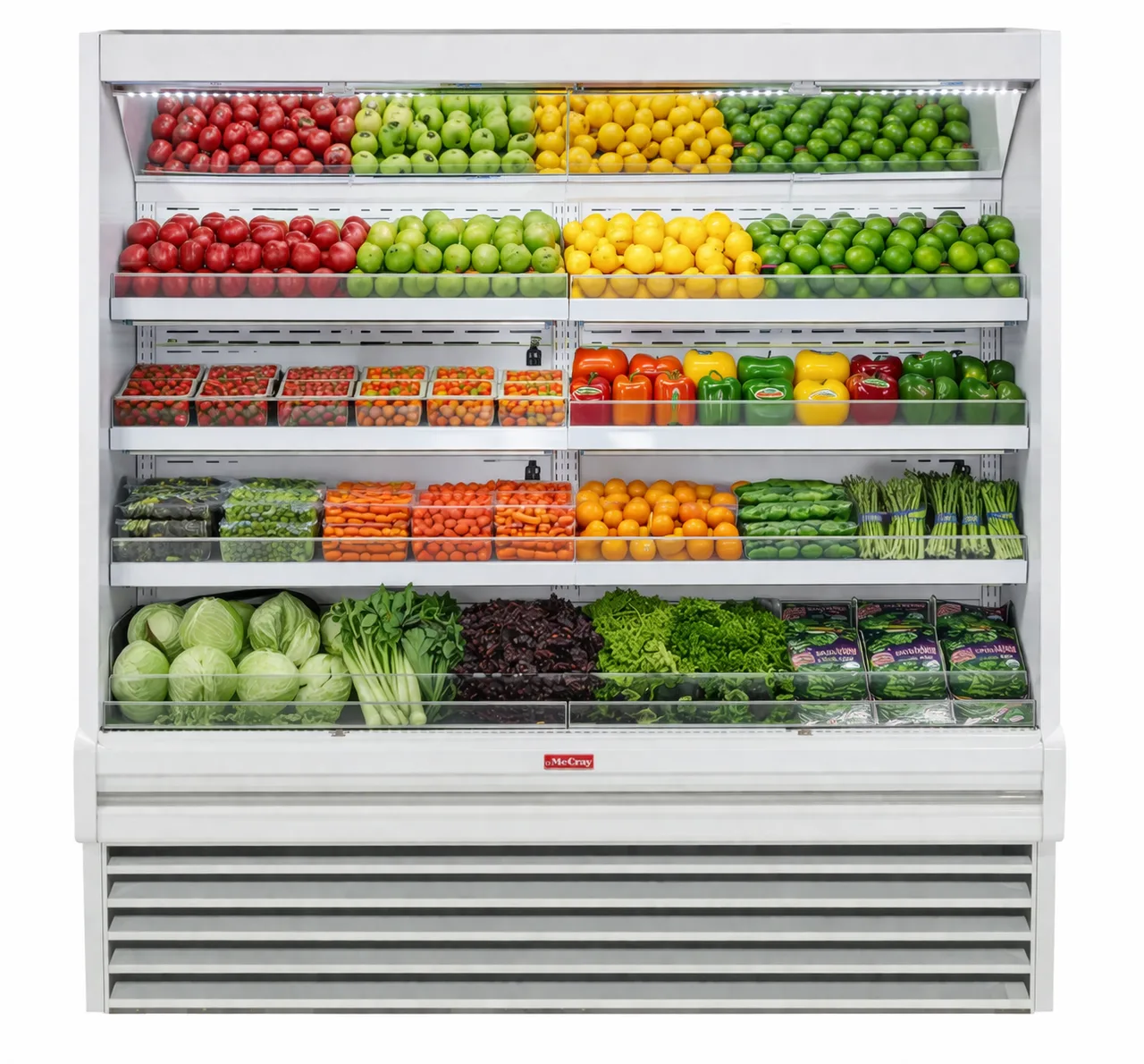 Howard-McCray R-OP35E-10-LED Produce Merchandiser, 123" W x 78.5" H, 3 LED Shelves, 115V 8A