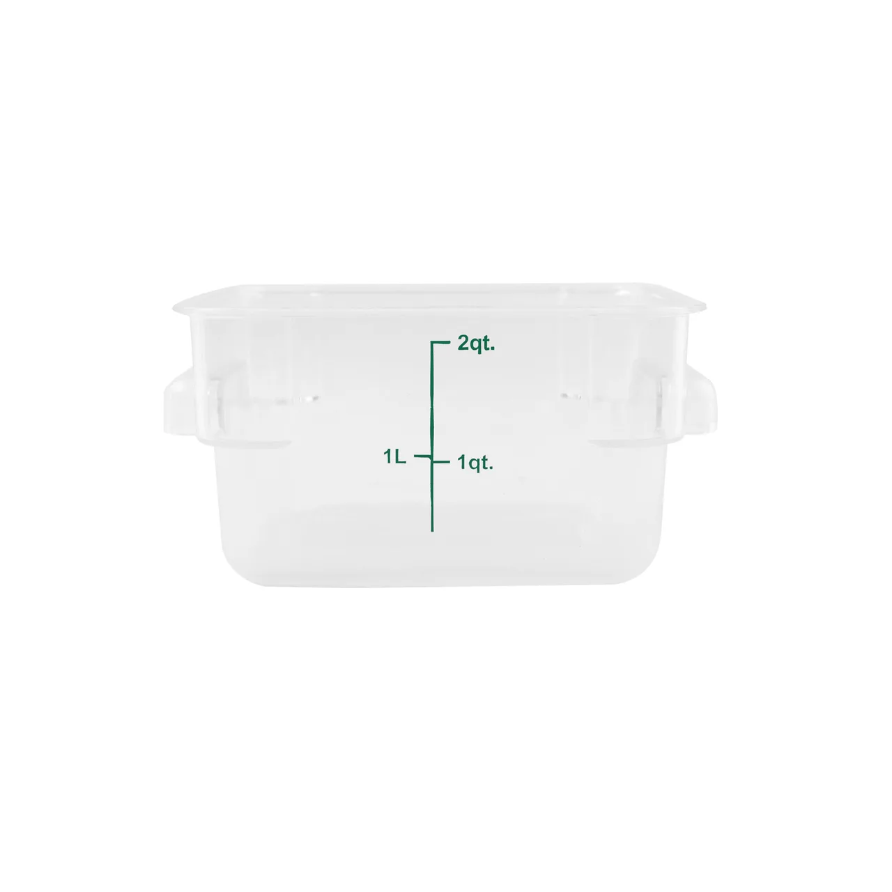 CAC China FS1P-SQ2C Food Storage Container, 2 qt., Square, Polycarbonate, Temperature Resistant